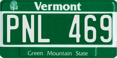 VT license plate PNL469