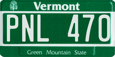 VT license plate PNL470