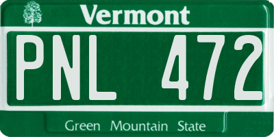 VT license plate PNL472