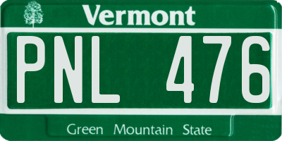 VT license plate PNL476
