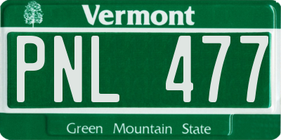 VT license plate PNL477