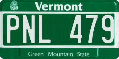 VT license plate PNL479