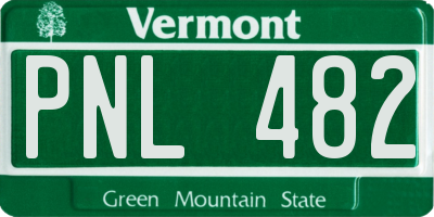 VT license plate PNL482