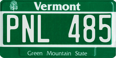 VT license plate PNL485