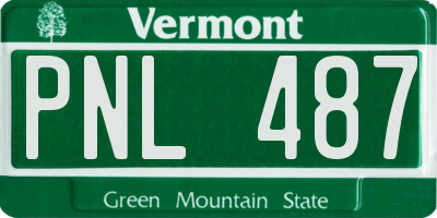 VT license plate PNL487