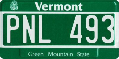 VT license plate PNL493