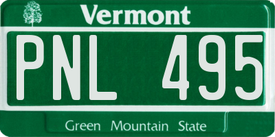 VT license plate PNL495