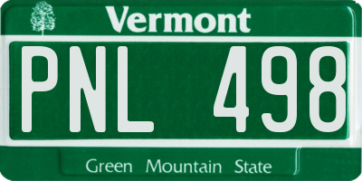 VT license plate PNL498