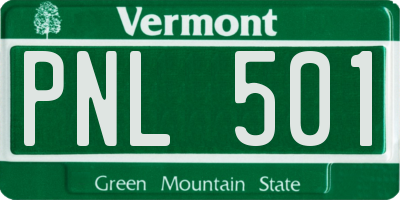 VT license plate PNL501