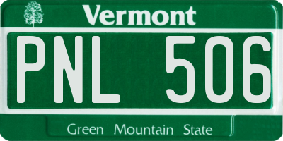 VT license plate PNL506
