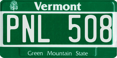 VT license plate PNL508
