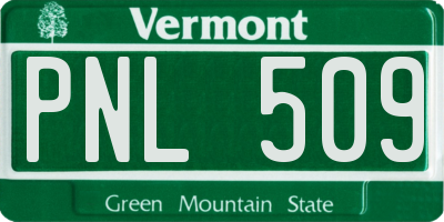 VT license plate PNL509