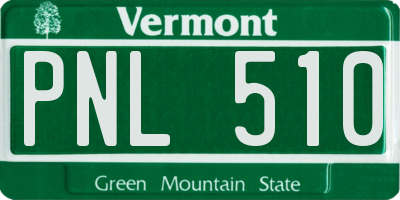 VT license plate PNL510