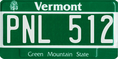 VT license plate PNL512