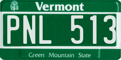 VT license plate PNL513