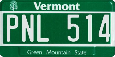 VT license plate PNL514