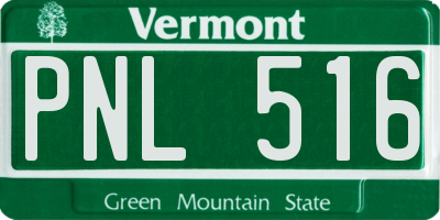 VT license plate PNL516
