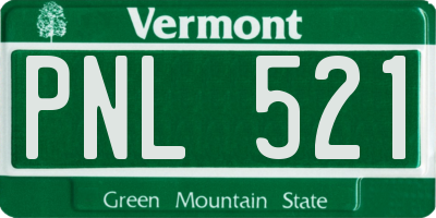 VT license plate PNL521