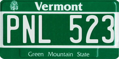 VT license plate PNL523