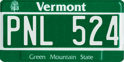 VT license plate PNL524