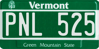 VT license plate PNL525