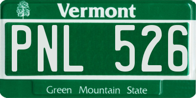 VT license plate PNL526
