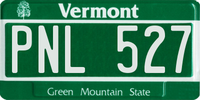 VT license plate PNL527