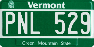 VT license plate PNL529