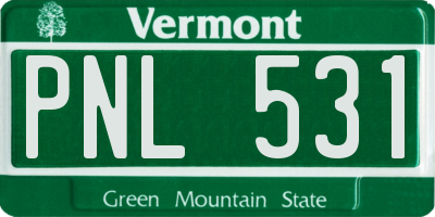 VT license plate PNL531