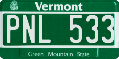 VT license plate PNL533