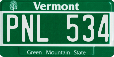 VT license plate PNL534