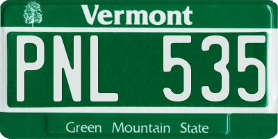 VT license plate PNL535