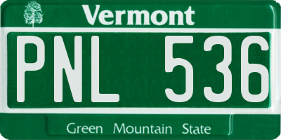 VT license plate PNL536