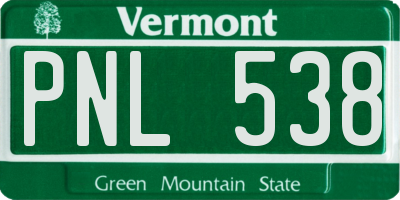 VT license plate PNL538
