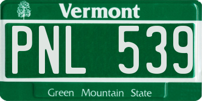 VT license plate PNL539