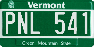 VT license plate PNL541