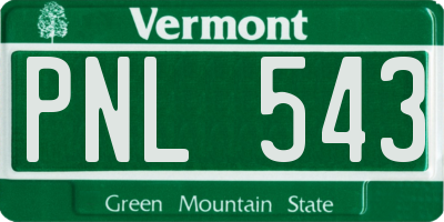 VT license plate PNL543