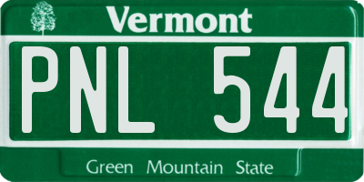 VT license plate PNL544