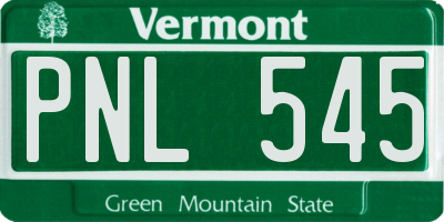 VT license plate PNL545