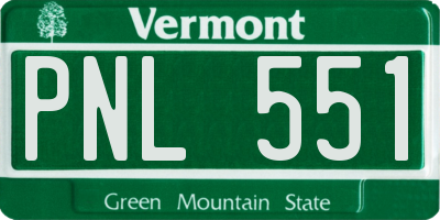 VT license plate PNL551