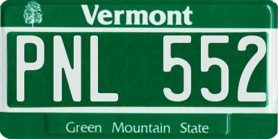 VT license plate PNL552