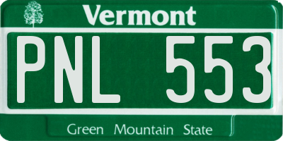 VT license plate PNL553