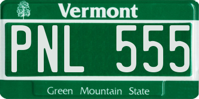 VT license plate PNL555