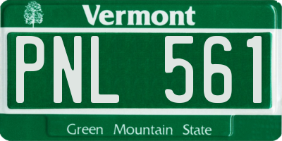 VT license plate PNL561