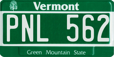 VT license plate PNL562
