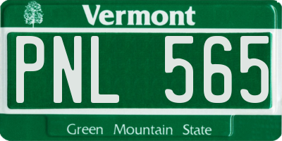 VT license plate PNL565