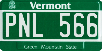 VT license plate PNL566
