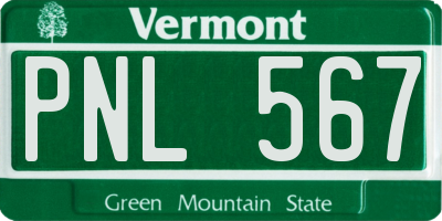 VT license plate PNL567