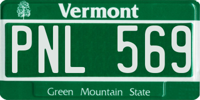 VT license plate PNL569