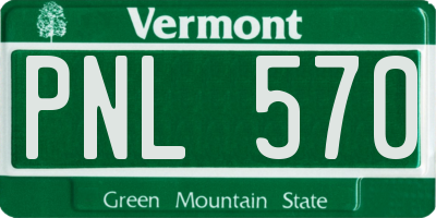 VT license plate PNL570